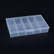 Прямоугольная фиксированная 10 сетка прозрачная пластиковая коробка PP компонентная коробка для хранения деталей коробка для украшения ногтей