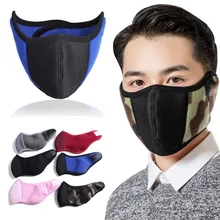 Ветрозащитная плюшевая маска для женщин и мужчин, согревающая, дышащая, половина лица, маски для зимних видов спорта, езды на велосипеде-OPK
