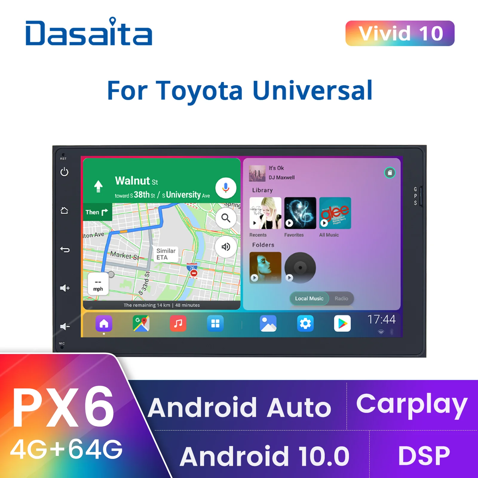 Dasaita для Toyota Corolla Auris Fortuner Innova 2015-2019 Android 10 Carplay Auto 9 &quotсенсорный экран 2 Din IPS 1280*720 |