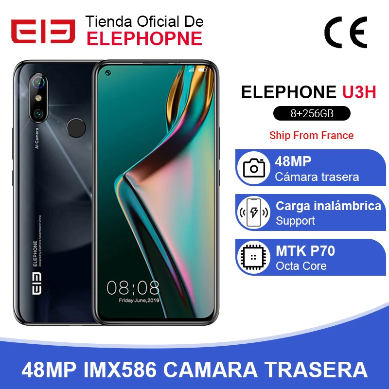 Смартфон в наличии ELEPHONE U3H 8 ГБ 256 Восьмиядерный 6 53 дюйма FHD + 24 МП селфи двойная