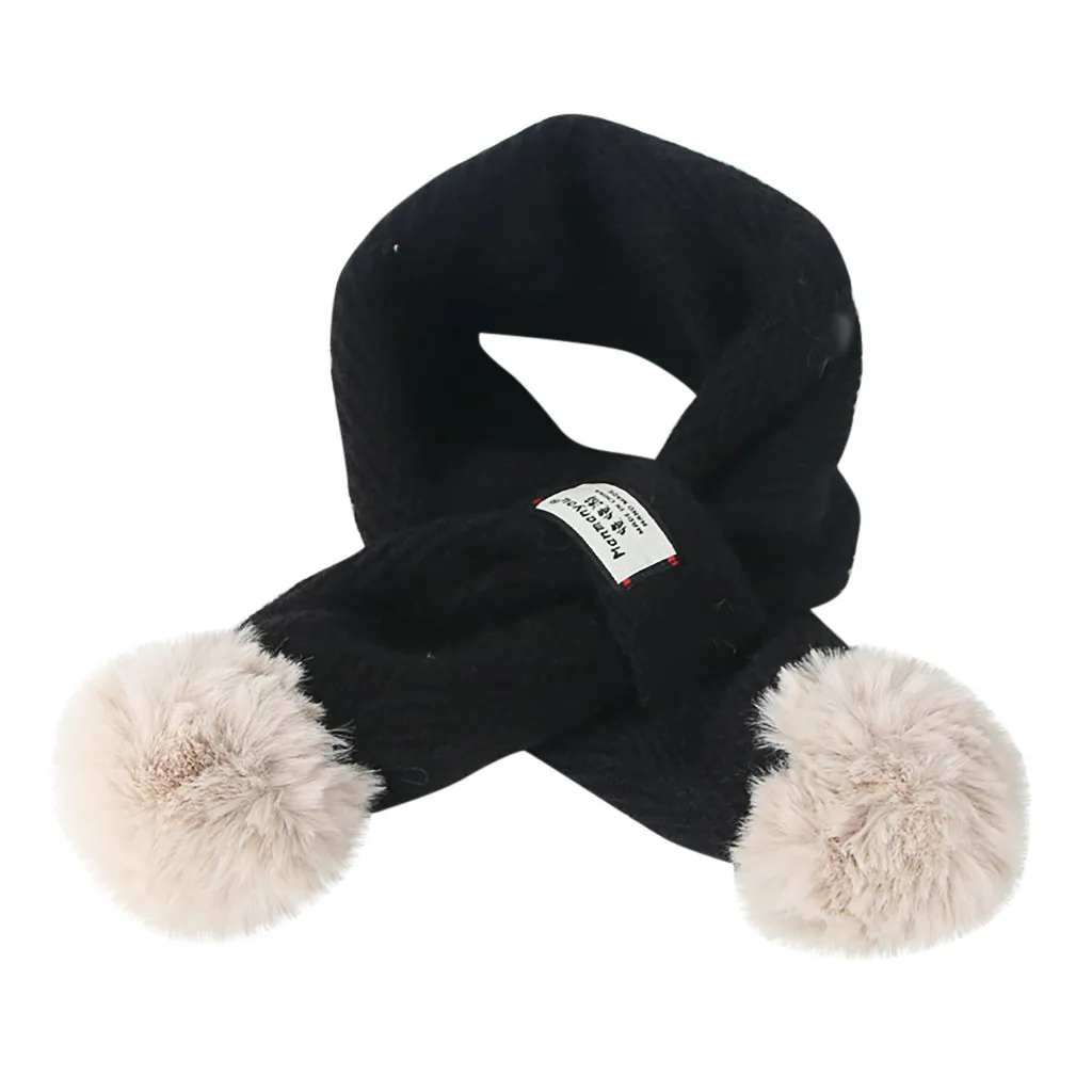 На весну и зиму, новая мода, комплект с рисунком, цветная маркировка крест свите Утепленная одежда ветрозащитные капри для девочек с шарфом зимний детский шарф# N4 - Цвет: Черный
