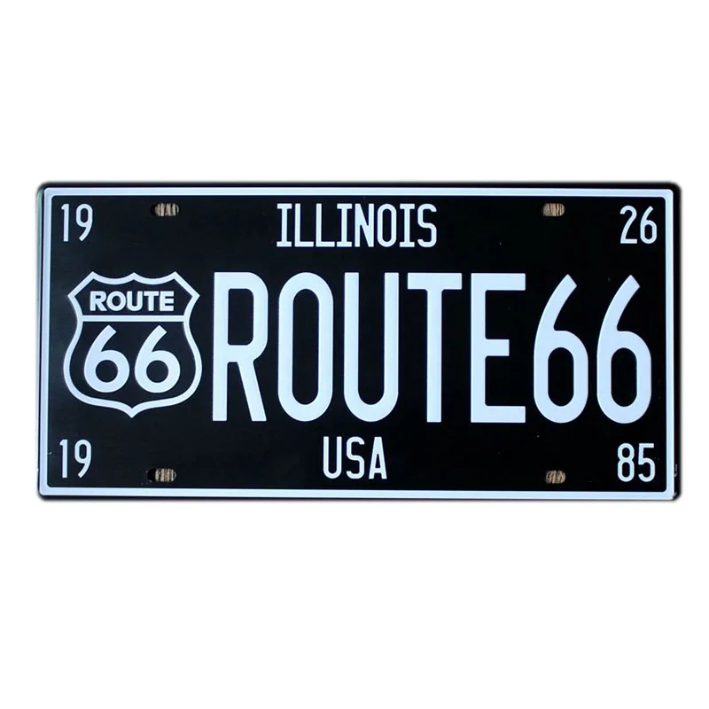 Route 66 стран флаг металлический автомобильный номерной знак жестяной винтажный