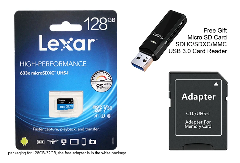 Lexar 100 МБ/с./с 512 Гб Micro SD карта 32 Гб 64 Гб 128 ГБ 256 ГБ SDXC/SDHC флэш-карта памяти TF карта для Gopro/nintendo переключатель/мобильный телефон