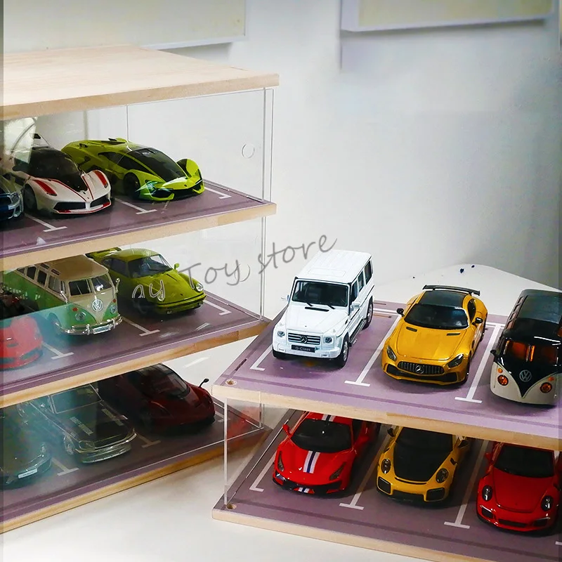 Dustproof Collection Display Cabinet Acrylic Garage Model Simulation Parking Lot Photography Background 1:24 Car Men's Gift | Игрушки и