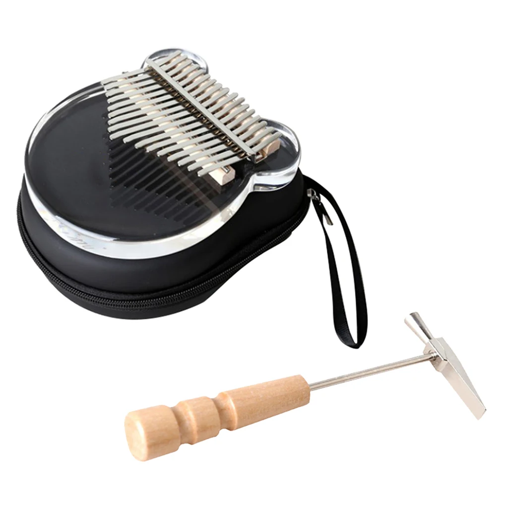 17 Keys Acrylic Clear Kalimba Thumb Piano w/ Case & Tune Hammer Hand Percussion Musical Instruments & Gear Kalimbas