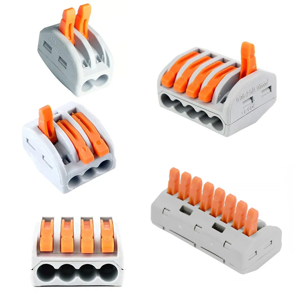 

50/100pcs Conector Wire Connector Mini Fast 222-412/413 /414 /415 /418 Universal Compact Wiring Conductor Push-in Terminal Block