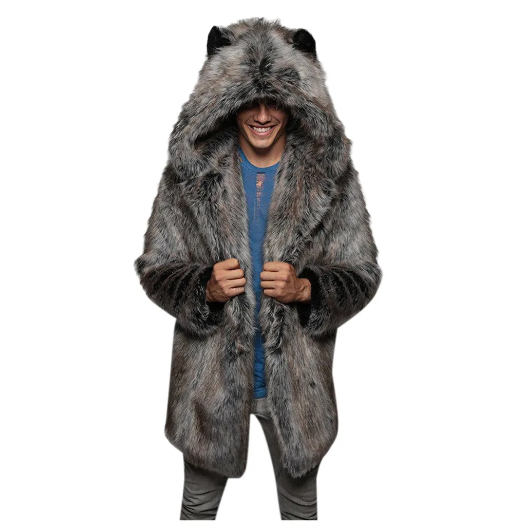 Womail куртка модная мужская теплая Толстая куртка Куртка парка из искусственного меха верхняя одежда кардиган пальто Мужское пальто 20190817