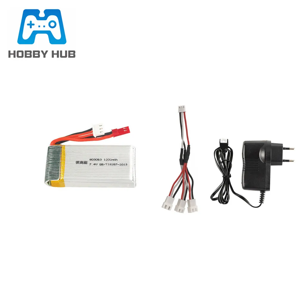 7,4 V 1200mAh 803063 30C Lipo батарея для Yi zhang X6 H16 MJX X101 X102 RC Дрон запасные части Аксессуары li-po батарея+ зарядное устройство - Цвет: Многоцветный