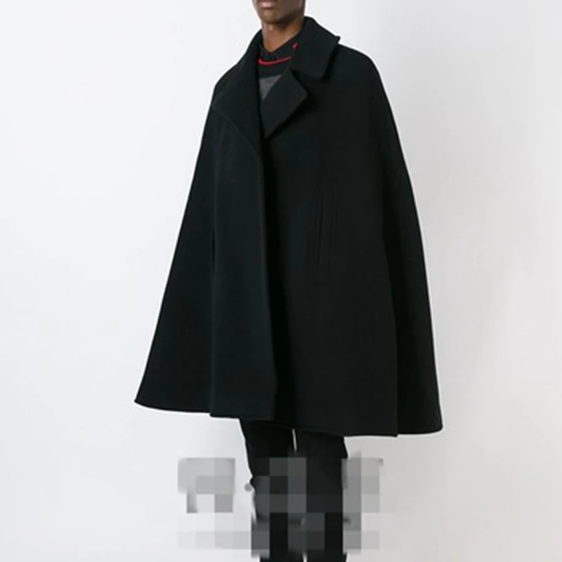 M-4XLWinter tide men's men's coat cloak cloak in the long section woolen student windbreaker woolen thick coat shawl M-4XLWinter tide men's men's coat cloak cloak in the long section woolen student windbreaker woolen thick coat shawl