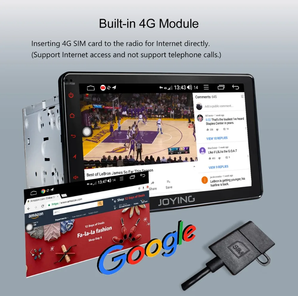 Top JOYING 2 din car radio Android 8.1 Octa Core 8 inch 1024*600 Support 4G fast boot DSP SWC GPS Navigation universal car radio HD 12