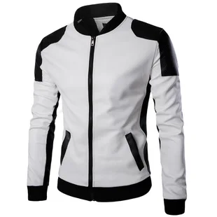 AliExpress, новая стильная мужская одежда, мужская куртка из искусственной кожи, мужская куртка с воротником-стойкой и 4 кнопками, мужская верхняя одежда