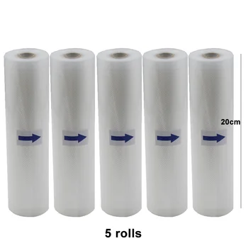 

5 Rolls/Lot Kitchen Food Vacuum Bag Storage Bags For Vacuum Sealer 20cm*500cm