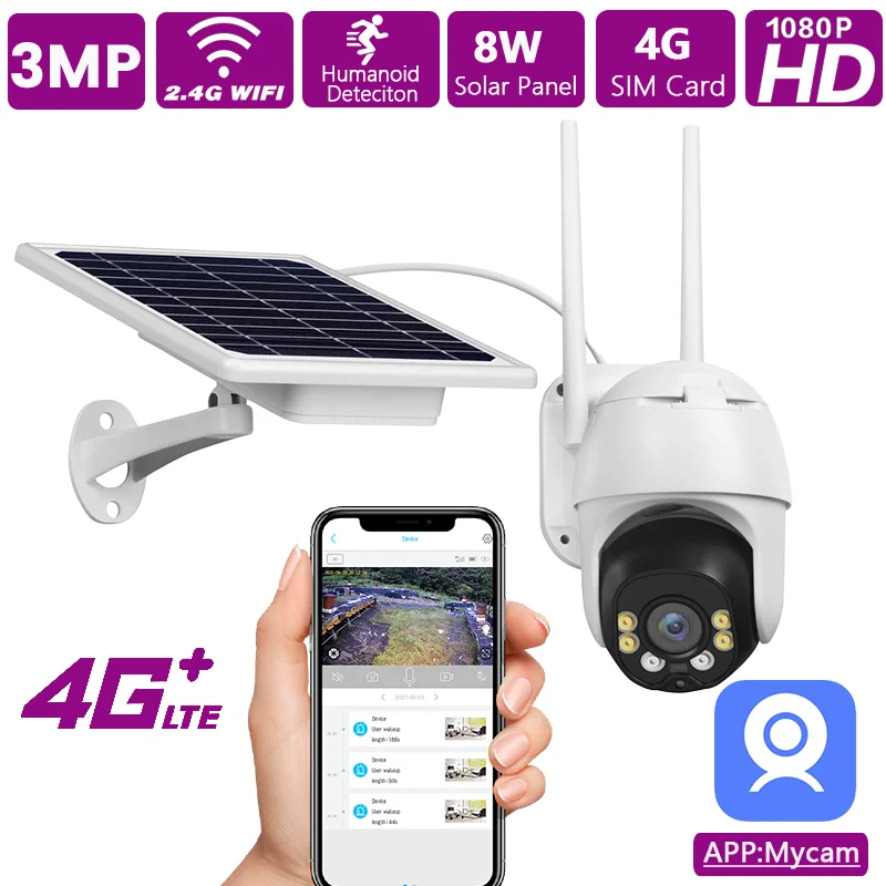 IP-камера GODOOROS 4G LTE FDD GSM солнечная батарея беспроводная PTZ HD 1080P | Безопасность и