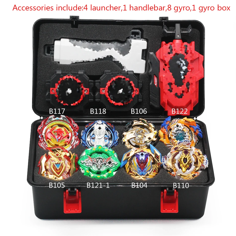 Горячие 18 стиль Топы Beyblades металлический набор коробка топ Burst Bey Blade средство для запуска Beyblade игрушки для детей мальчиков Рождественский подарок - Цвет: gold 2-2