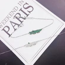 Подарок на праздник, микро-набор, циркон, крокодил, браслет, гальваническое покрытие, золото, ювелирные изделия для девочек