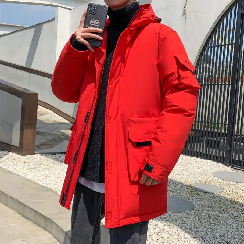 2022 Teens Winter Male Jacket  Men's Down Jacket Trendy White Down Coat Thick Warm Man Jacket Brand Men's Apparel Warm Parka