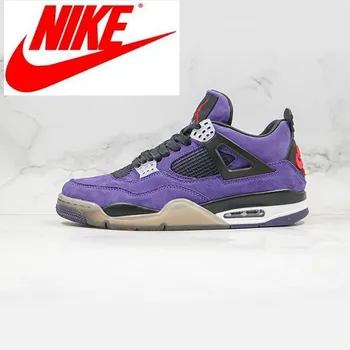 

Nike Air Jordan 4 Retro Suede violet Men Basketball comfortable Shoes Cushioning Gym Training outdoors Sneakers Size40-45