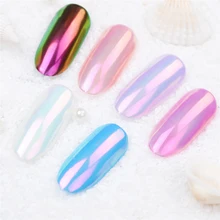 Блестящие украшения розового цвета, пудра, жемчуг русалки, зеркальная пудра для ногтей, блестящая жемчужная неоновая розовая пудра для ногтей