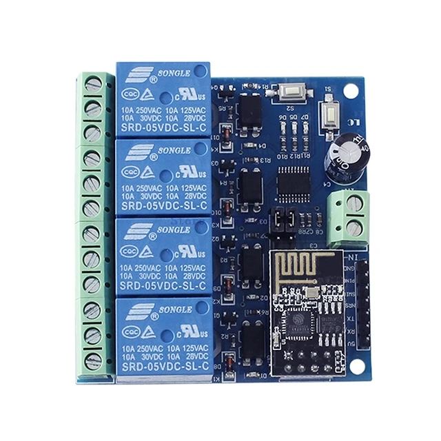 A5- 5 v/12 V ESP8266 ESP-01 4 WiFi реле канала модуль IOT умный дом с помощью приложения на телефоне контроллер бортовой ESP01