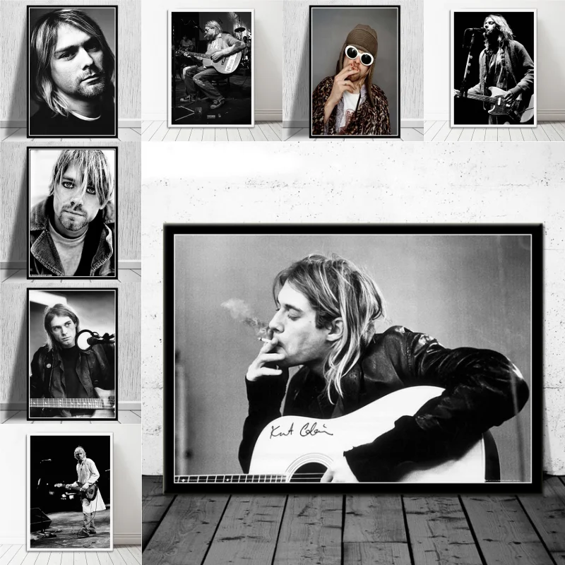 Kurt Cobain музыкальная рок-группа музыка певица звезда стены в искусстве Плакаты и