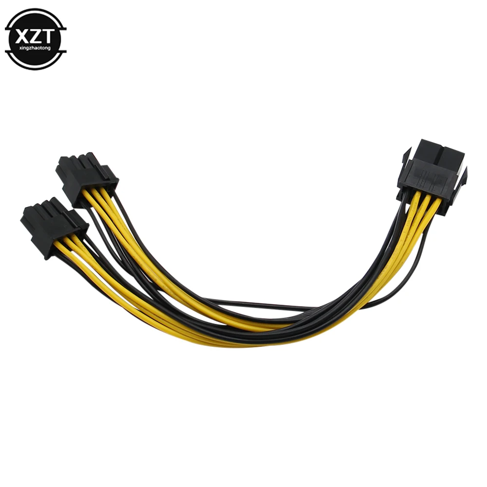 GPU 8pin for graphics card BTC Miner 20cm Female to dual PCI-E PCI Express 8p ( 6+2 pin ) Male power cable 18AWG wire
