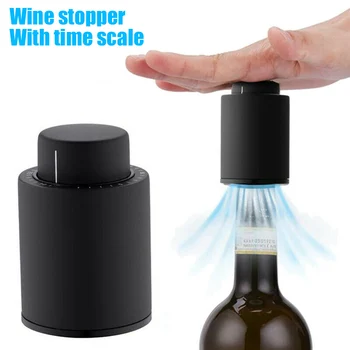 

Plastic Vacuum Wine Bottle Stopper Sealed Storage Memory Wine Corks Date Scale KSI999