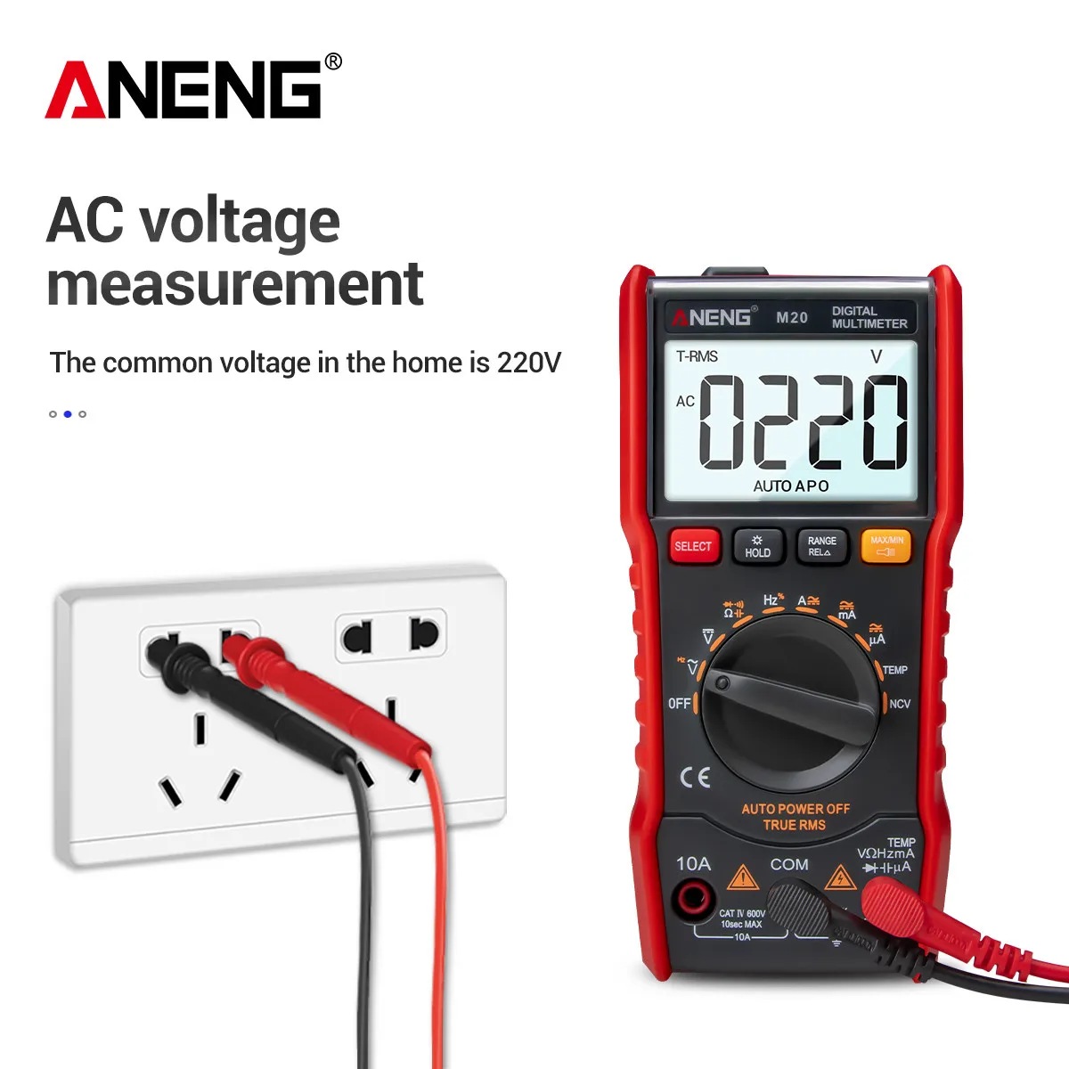ANENG M20 мультиметр цифровой 6000 тестер multimeter щупы для мультиметра esr meter токовые