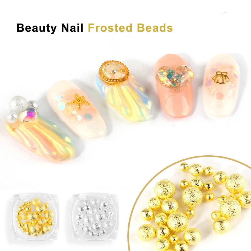 

Mixed 30 PCS Transparent Acrylic Nail Frostred Beads Round Beauty Manicure Tools DIY Accessories 3D Nails Art Decoration