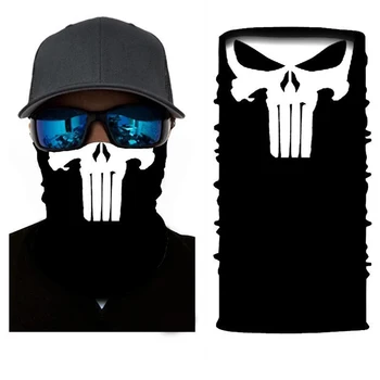 

Punisher Magic Bandana Windproof Ski Hiking Camping Hunting Cycling Sport Scarf Neck Superhero 3D Elastic Headwear Face Mask