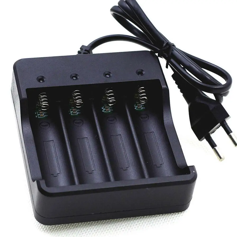 

Black Smart 4 Slots 18650 LED Battery Charger Rechargeable Li-ion Battery Charger US And EU Plug AT