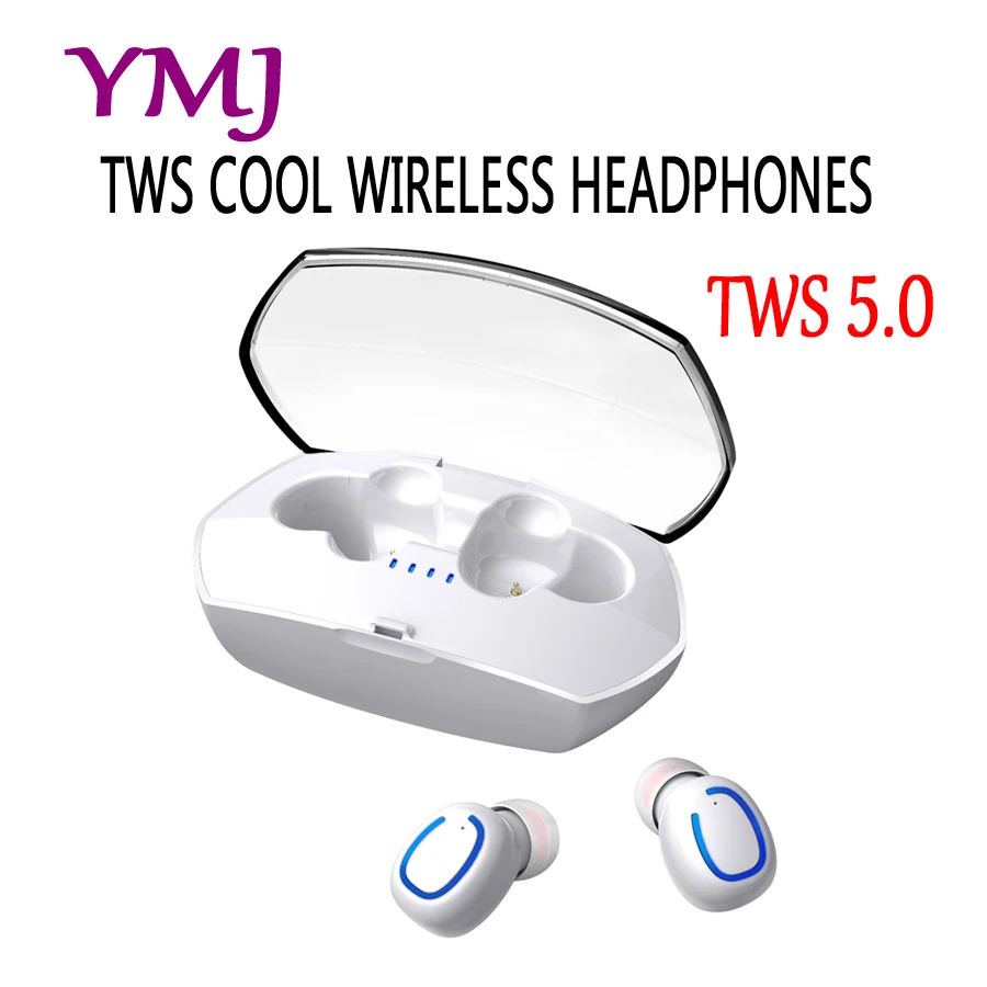 

YMJ Bluetooth 5.0 earphones TWS true wireless stereo 3D headphone sports IPX6 waterproof headset with dual microphone