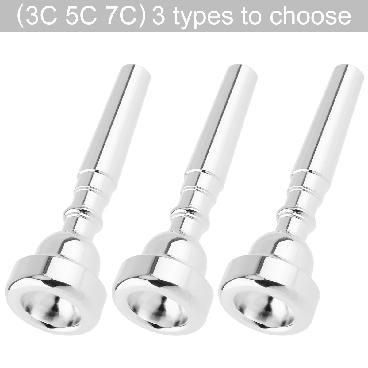 3C 5C 7C Silver Plated Copper Alloy Professional Trumpet Mouthpiece with Rich Tones | Спорт и развлечения