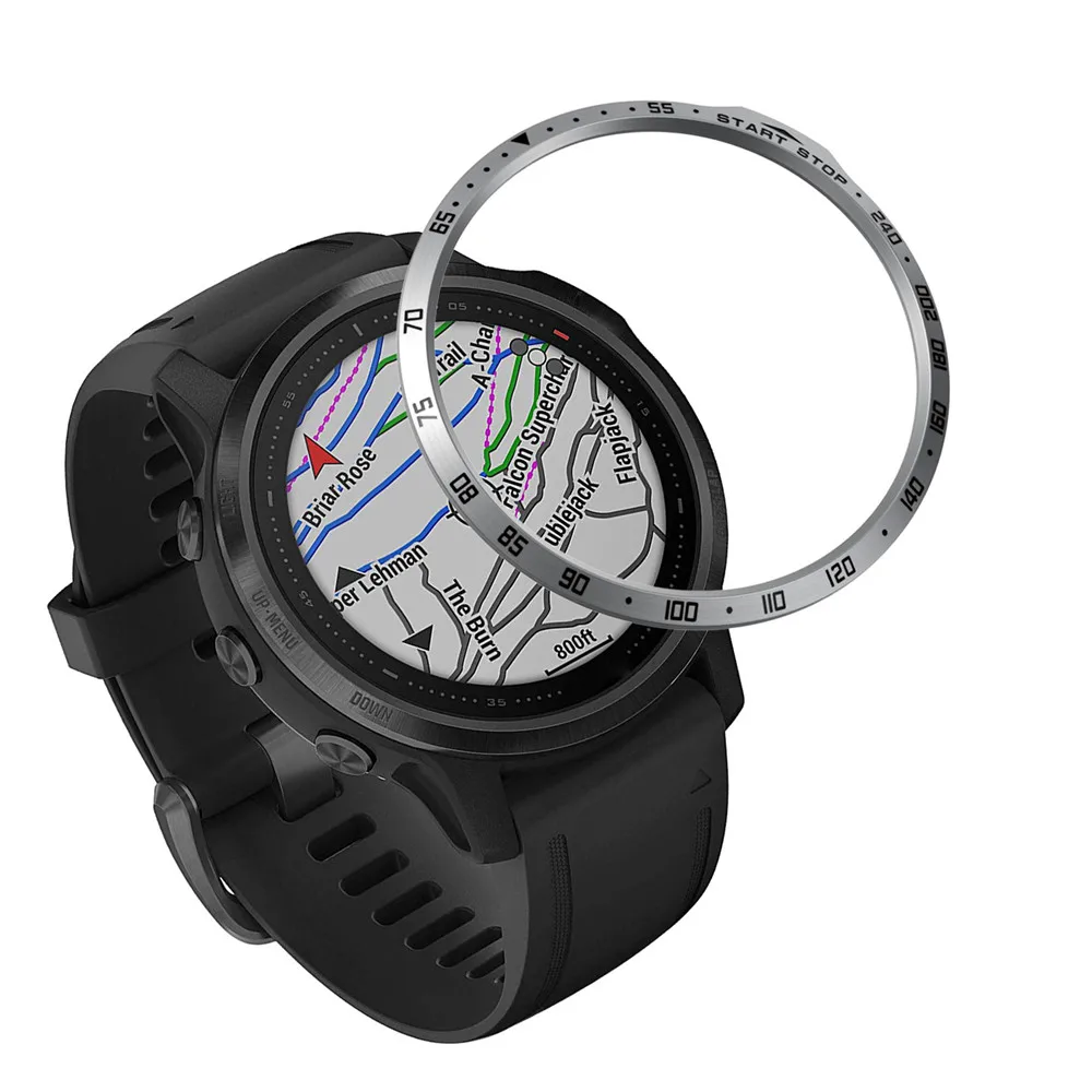 Replacement Metal Bezel Ring for Garmin Fenix 6S 6SPro Watch Bezel Ring Anti-scratch Protective Etched Adhesive Cover Frame