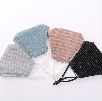

Sequin Masks Sexy Anti-haze Mask Fashion Cotton Masks Party Unisex K-pop Anti Dust Face Mask Reusable Washable Mouth Masks