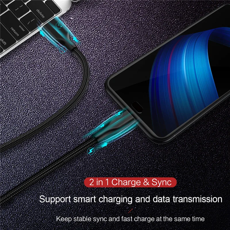 Micro USB кабель 2.4A нейлон Быстрая зарядка USB кабель для передачи данных для samsung Xiaomi huawei LG планшет Android мобильный телефон usb зарядный шнур