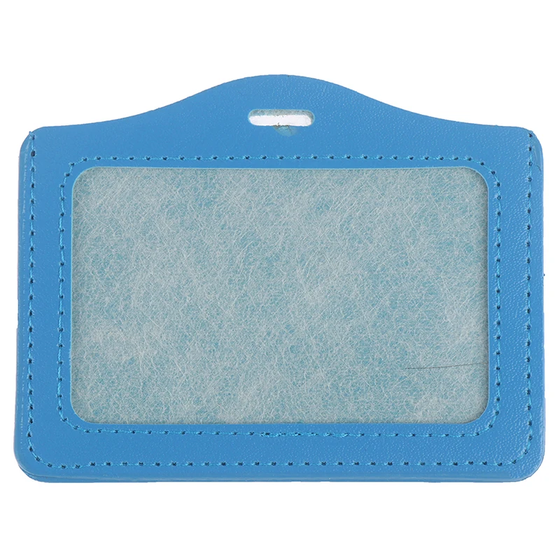 Light Blue Мужские визитные карточки для бейджиков чехол PU держатель для карт женский работник Прозрачный чехол для карт студенческий из искусственной кожи кличка держатель для карт - Цвет: Light Blue