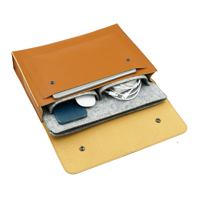 Borsa per laptop 13.3 14 Custodia impermeabile per notebook da 15.6 pollici per MacBook Air Pro Borsa a tracolla per computer Donna Uomo Valigetta - immagine 2