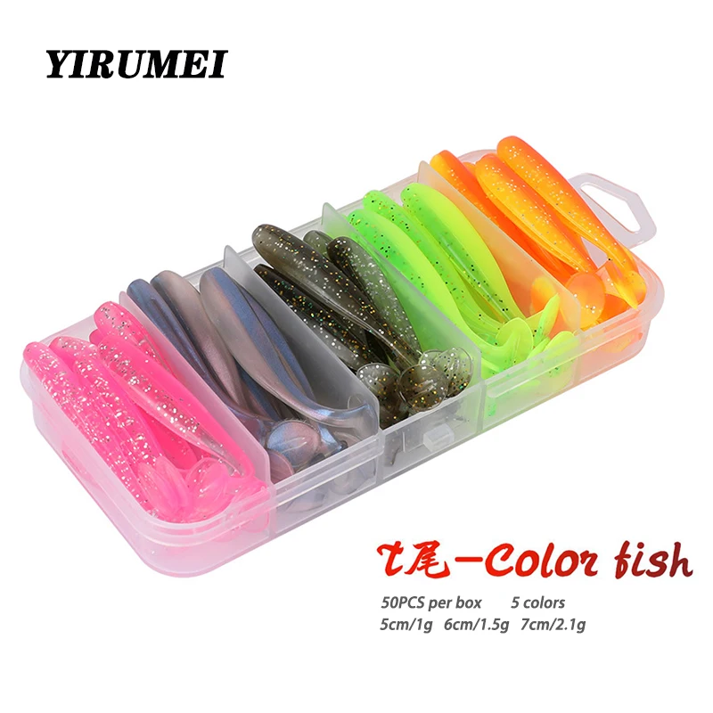 

50pcs/Box Wobblers Carp Fishing Soft Lure Silicone Artificial Bait 5cm/1g 6cm/1.5g 7cm2.1g Goods For Fishing Carp Fishing Tackle