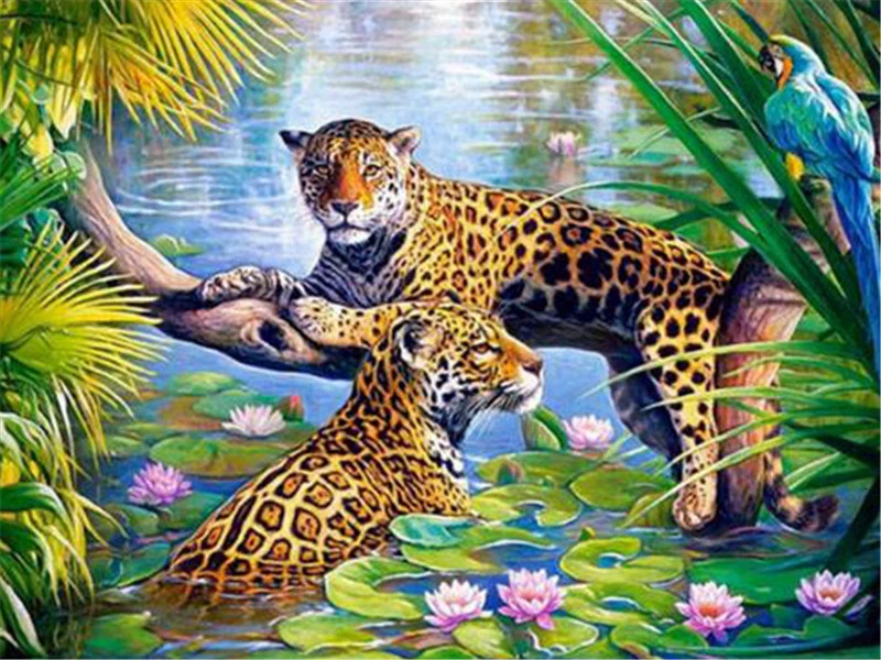 HUACAN 5D алмазная вышивка распродажа животные алмазная мазайка тигр картина стразами украшения для дома - Цвет: FA1-1388