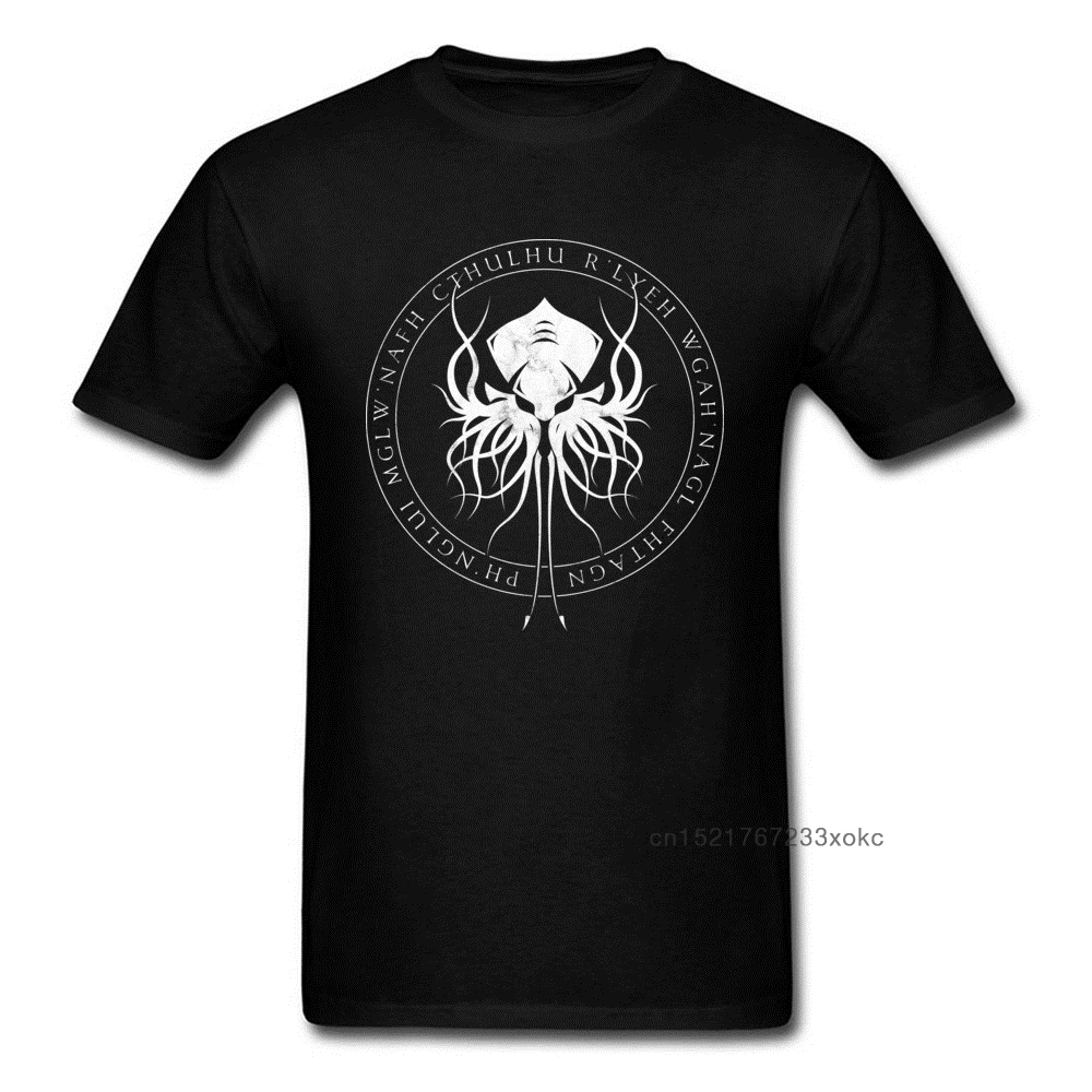 

Cthulhu Sigil T Shirt 3D Printed T-Shirt Fitted Tshirt Top Quality Men Clothing Black White Tops Geek Style Tee For Boyfriend