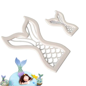 

New Mini Fish Tail Cutting Die DIY Plastic Cookie Cutter Mould Set Fondant Biscuit Mold Pressing Pastry Tool Cake Decorate Tools