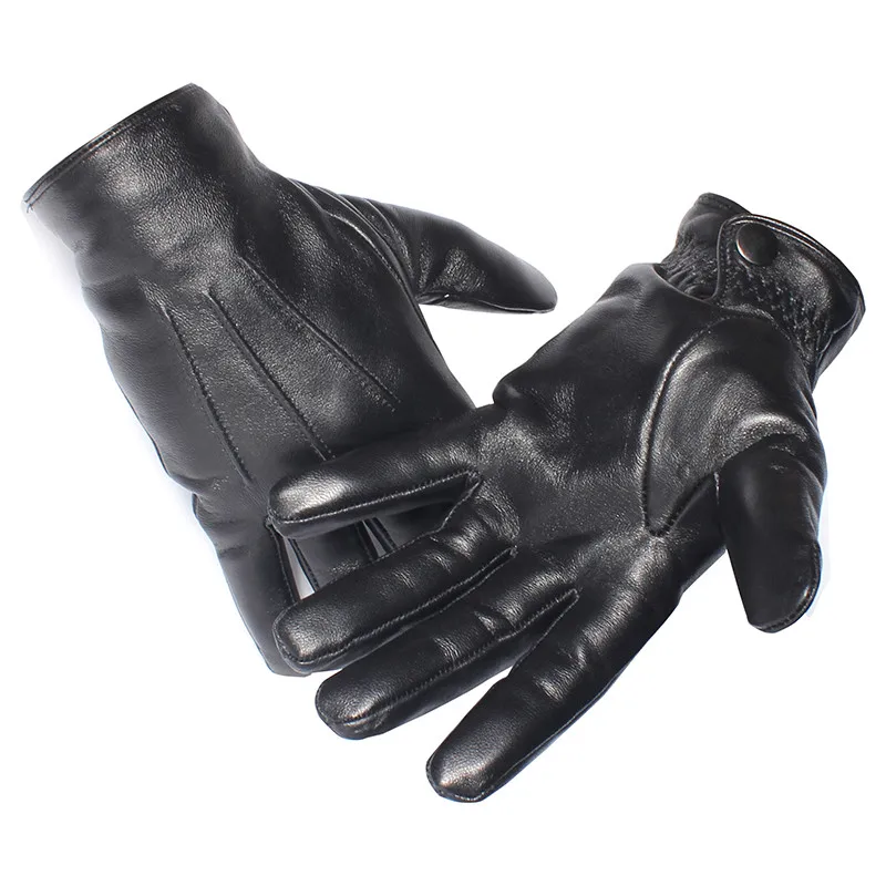 Günstig GOURS Winter Handschuhe Männer Echte Leder Handschuhe Touch Screen Echt Schaffell Schwarz Warm Driving Handschuhe Fäustlinge Neue Ankunft GSM050