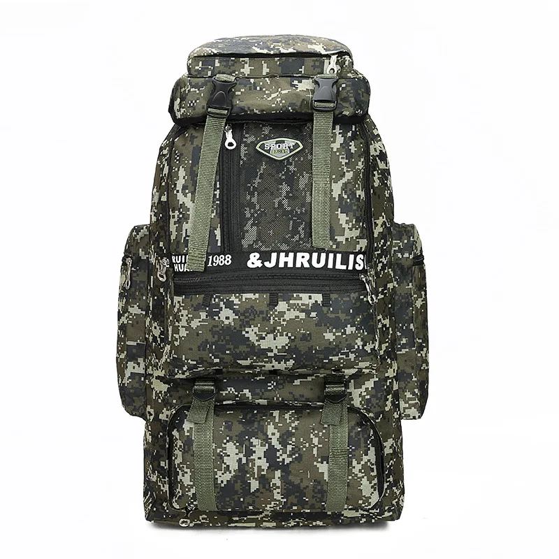 

New Style Large-Volume Nylon Cloth shuang bei bao Camouflage Outward Bound Multi-functional Travel Mountaineering Bag Camping Pa