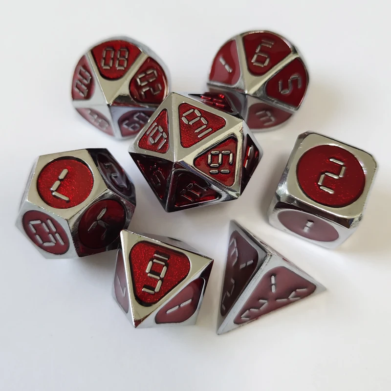 Dnd dados rpg de metal masmorras poliedricas y mesa negros dragón aleación de цинковый Верде цифровой d& d dados металлические кости
