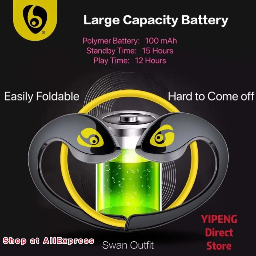 OVLENG S12 Wireless Bluetooth Earphones with Microphone Handsfree for Smart Devices Sport Waterproof Earphone Earhook