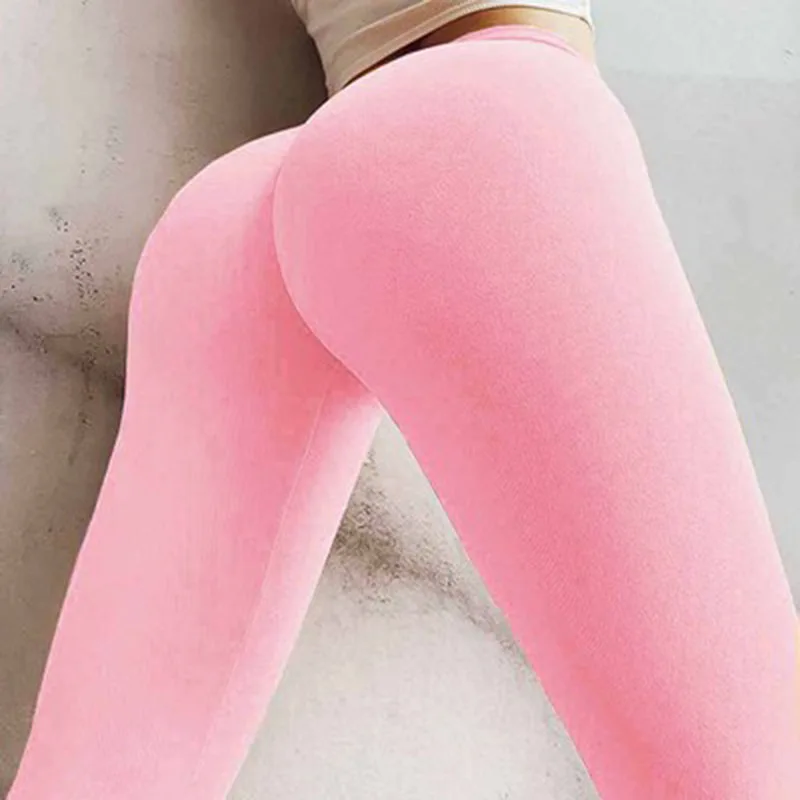NORMOV женские бесшовные Легинсы пуш-ап персиковые нейлоновые леггинсы для фитнеса женские тренировочные Джеггинсы брюки размера плюс