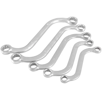 

5Pcs S Type Double End Ring Wrench Set 10-19mm Auto Repair Tool Wrench