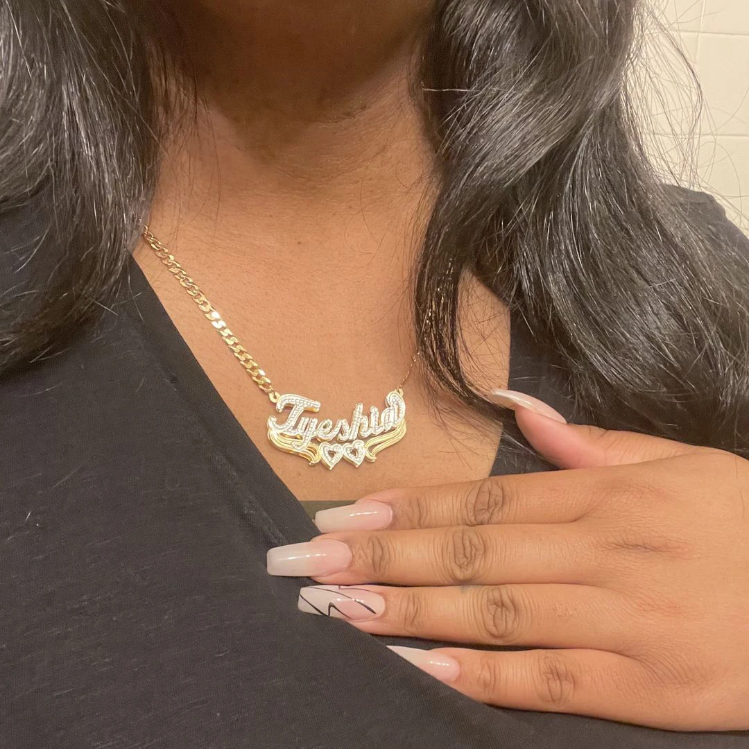 Personalized Double Name Necklaces 18K 