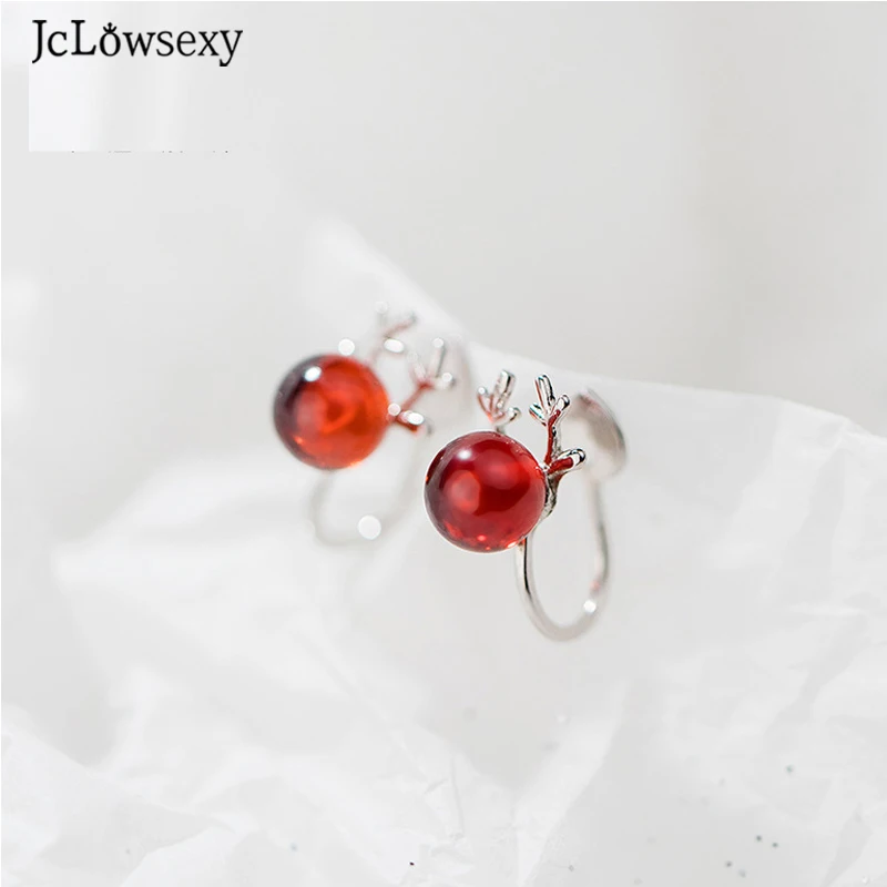 Jclowsexy новый 925 пробы Серебряный рога уха клип темперамент Корейский Красный