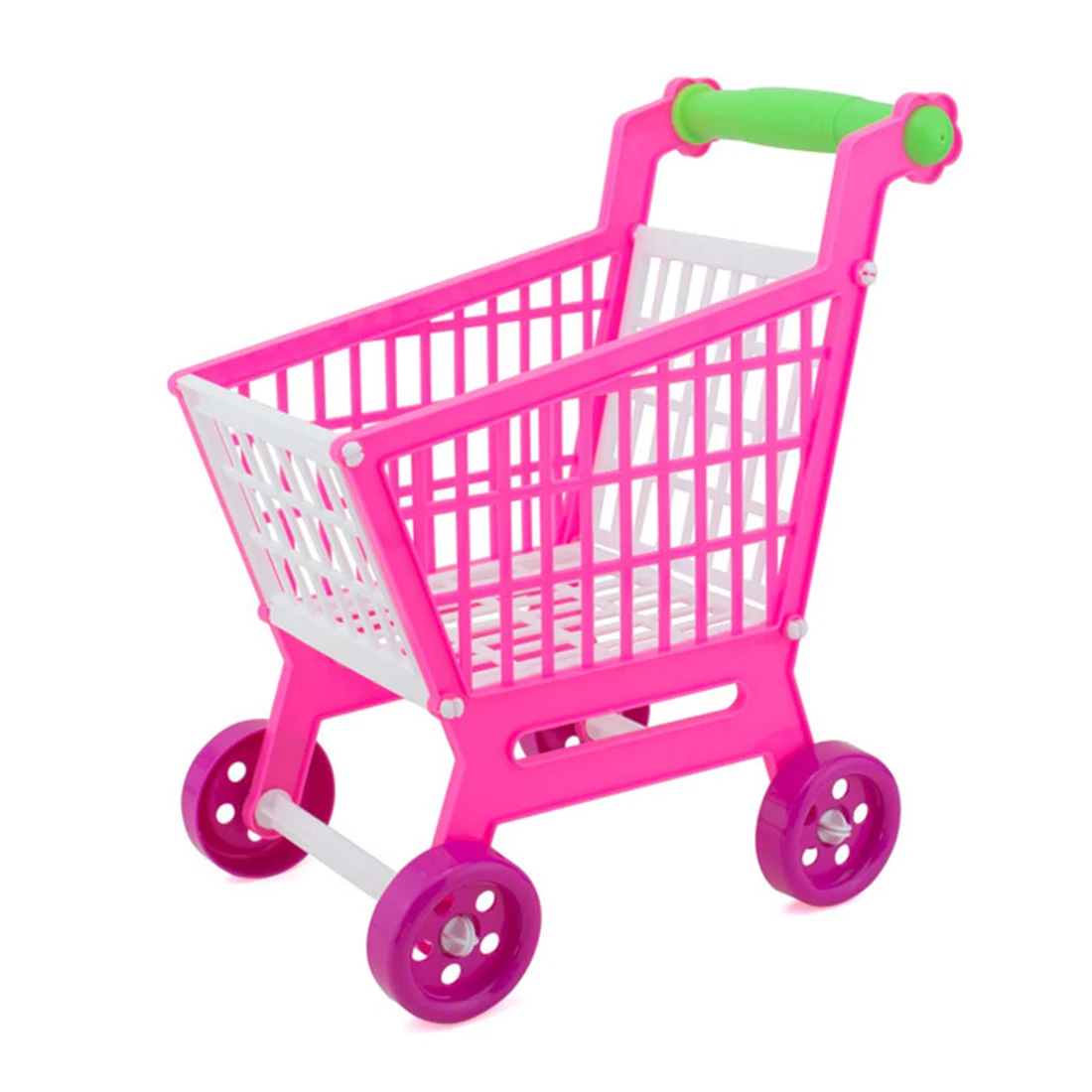 

Mini Supermarket Shopping Cart Storage Box Shopping Trolley Educational Play Toy for Kids - Rosy